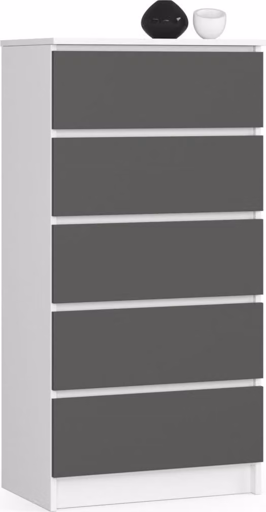 Cassettiera alta SAVRILA - bianco / grigio