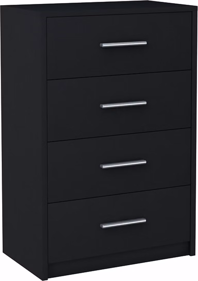 Cassettiera BODO 60cm 4S BLACK Scaffale a 4 cassetti