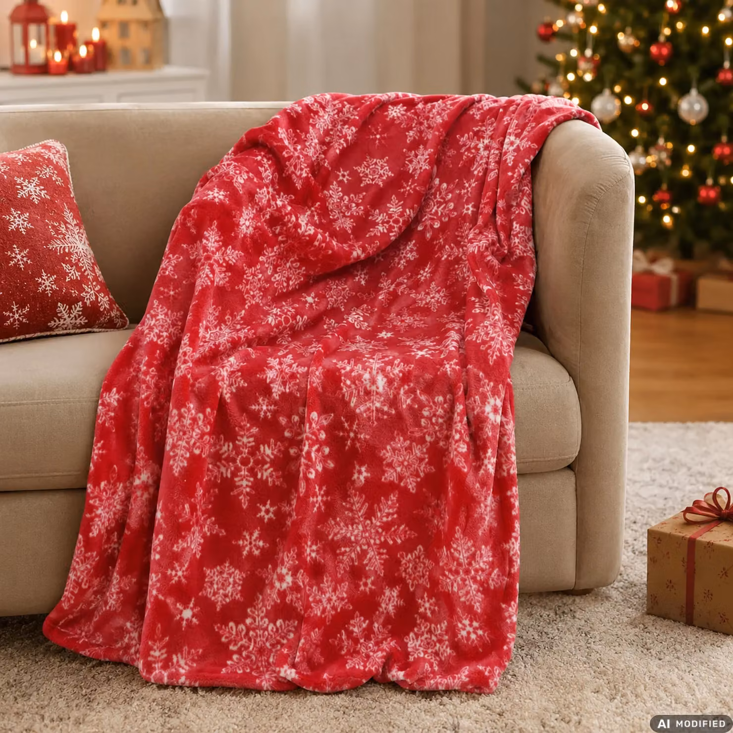 Plaid Natalizio Rosso in Pile Fluffy Vestiamo Casa L: 125 cm x P: 150 cm – 2
