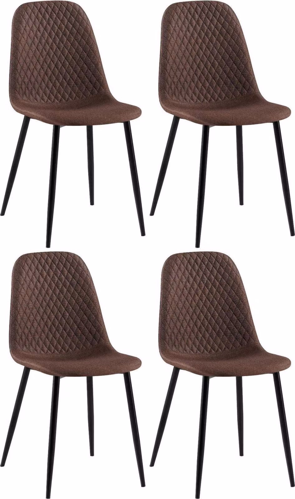 set di 4 sedie da pranzo - Aggiornato - Di facile manutenzione - Design | Colore: Marrone | Materiale: Polvere