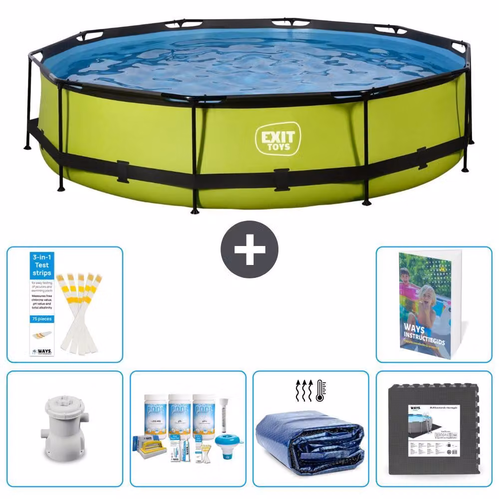 Piscina gonfiabile rettangolare - 360x76 cm - Set da 5 pezzi - Modello S233