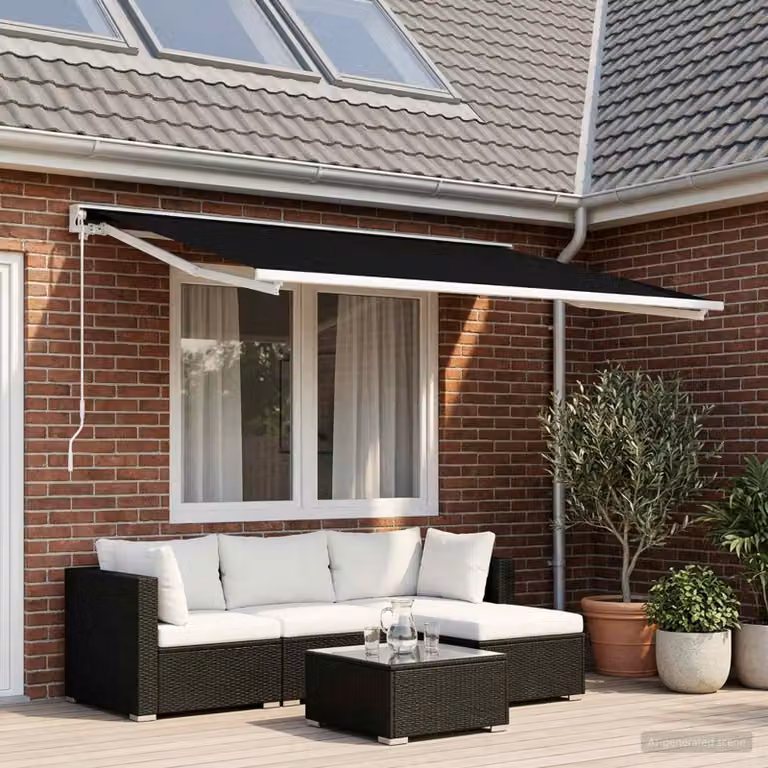 Telo di ricambio per tenda da sole vidaXL in poliestere, Nero, L: 350 cm x P: 250 cm