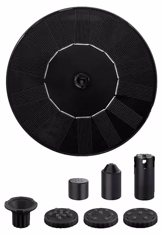 Fontana solare, funzionamento ecologico, facile installazione, grigio scuro