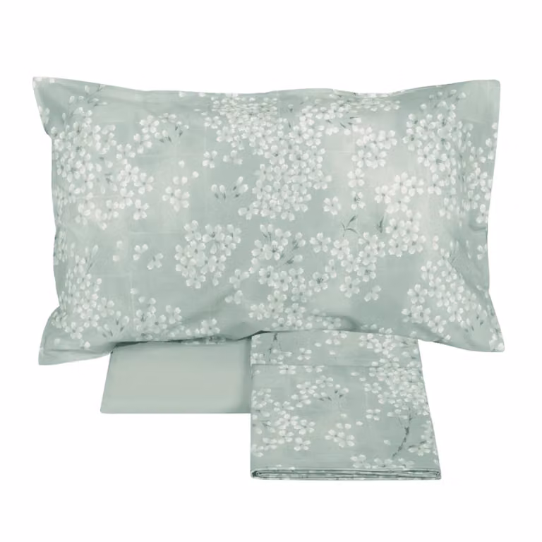 KIMONO Completo lenzuolo copriletto - Taglia: 1 piazza ½,Colore: KIMONO - GRAY GREEN