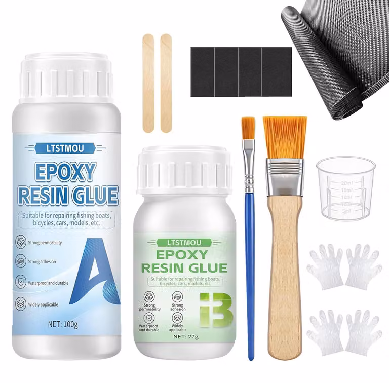 Kit di riparazione in fibra di carbonio, resina epossidica resistente, adatto per riparazioni e resistente agli agenti atmosferici