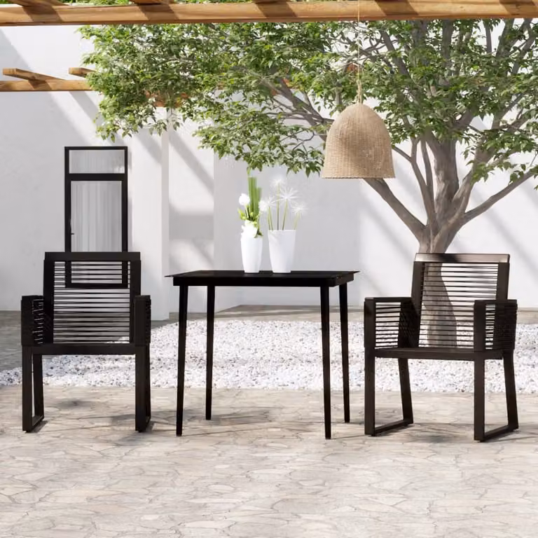 Maison Exclusive - Set da pranzo da giardino 3 pezzi nero