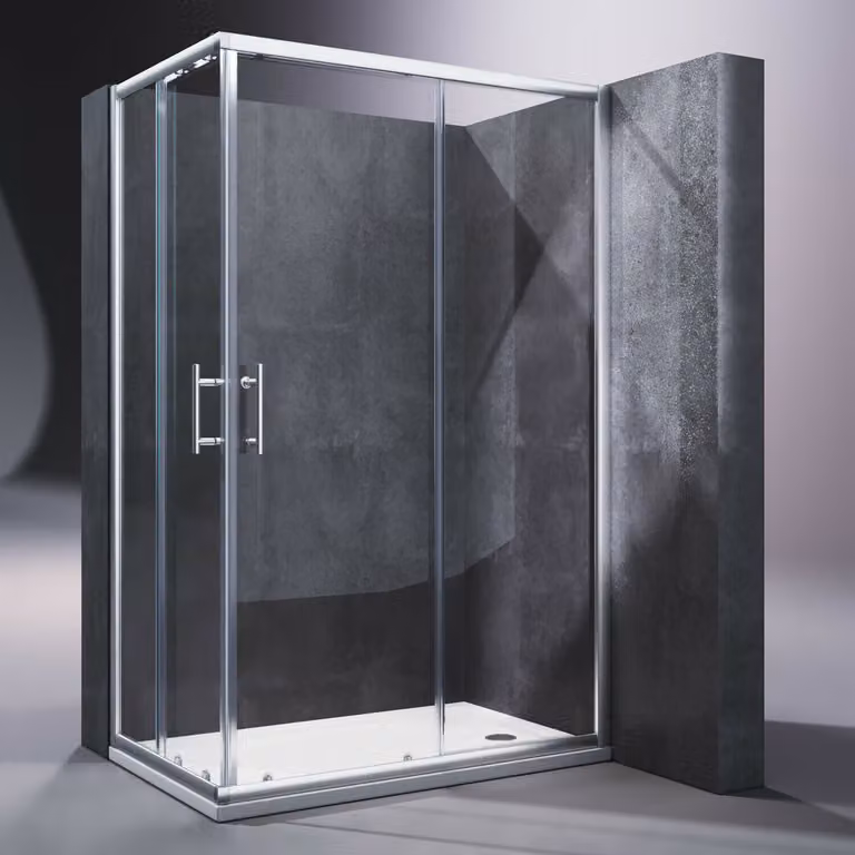 SONNI Cabina doccia ingresso angolare 120x80cm porta scorrevole angolare 195cm doppia porta doccia ESG vetro doccia