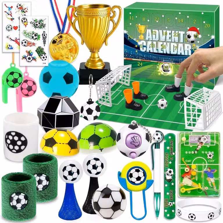 Calendario dell'Avvento per bambini Tifoso di calcio, conto alla rovescia per il Natale 24 giorni