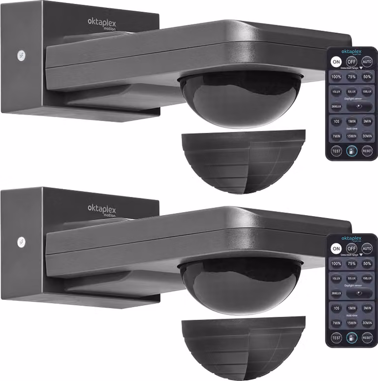 2x Oktaplex sensore di movimento a soffitto e a parete permanente con funzione di sensore a infrarossi antracite
