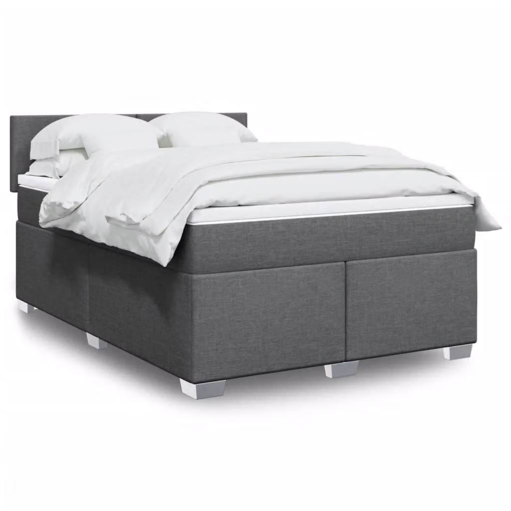 Maison Exclusive - Letto boxspring con materasso grigio scuro 160x200 cm tessuto