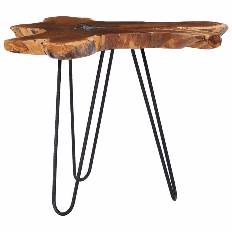 Tavolino da Salotto 70x45 cm Legno Massello Teak e Poliresina
