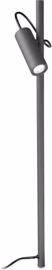 Lampada da terra Hub Pt Ideal-Lux nera regolabile in metallo con LED inclusa H: 110 cm