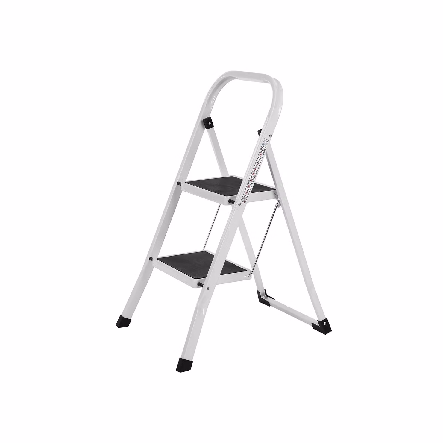 Scaletta Pieghevole a 2 Gradini, Bianco Semplice / 2 Gradini（55 x 45,5 x 82 cm）