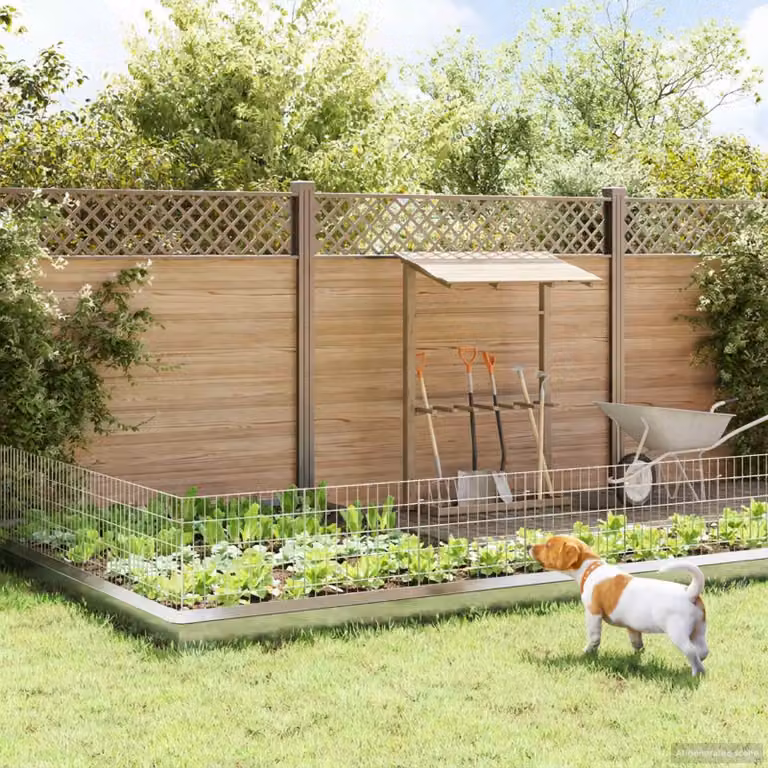 vidaXL Recinzione da Giardino in Acciaio Galvanizzato con 48 Picchetti, Colore Argento, H: 55 cm, L: 50 cm