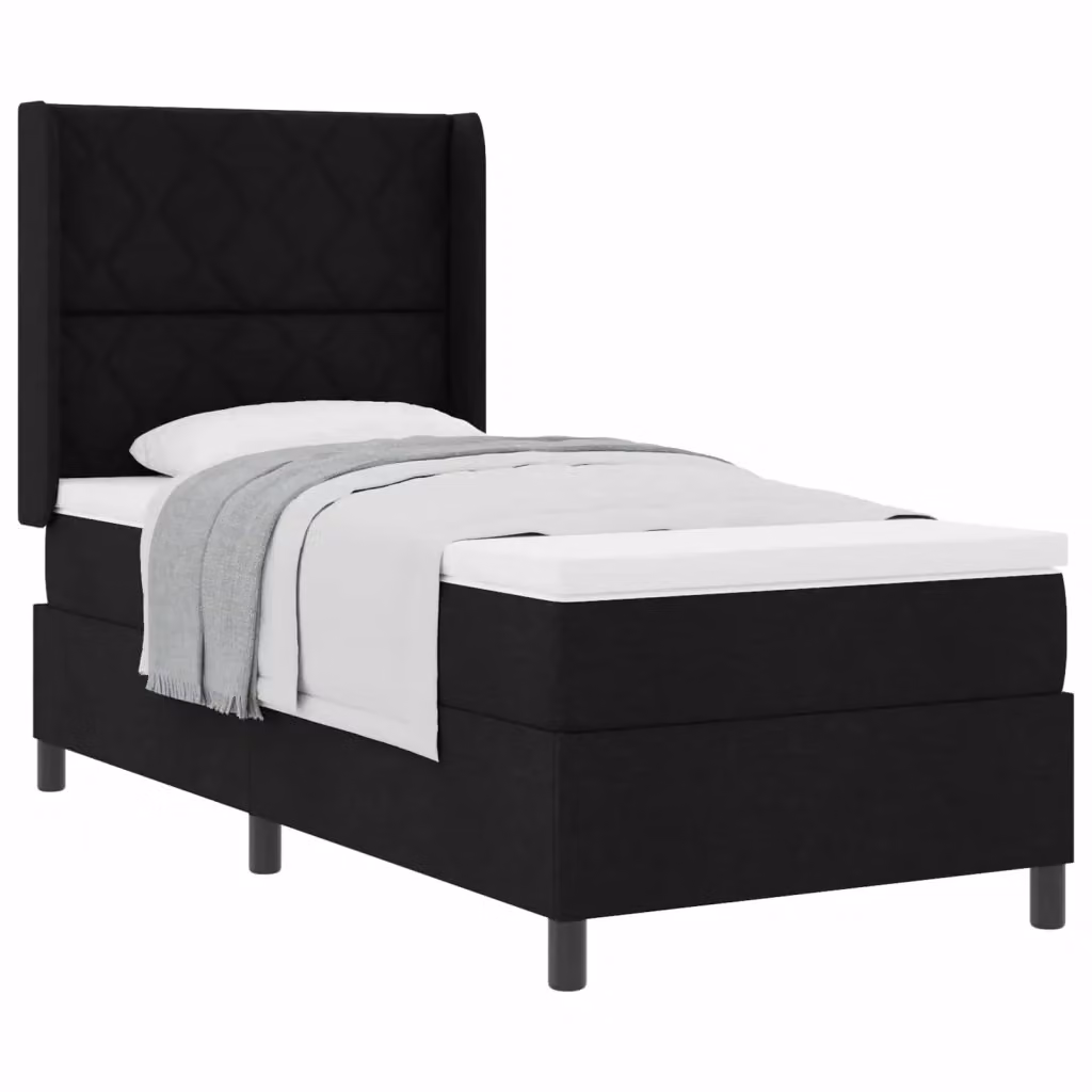Letto ibrido con testiera vidaXL in tessuto nero L/P/H: 200 x 90 x 203 cm – 2