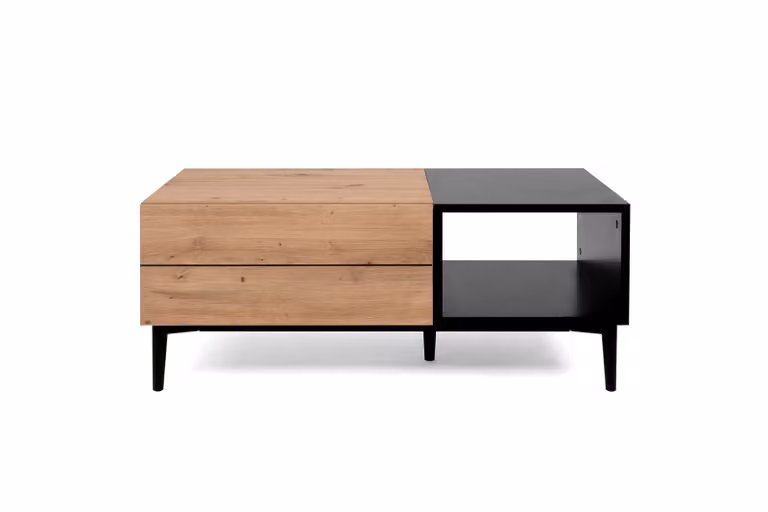 Tavolino da salotto >Nola< in rovere Artisan - 100x40x55 cm (LxAxP)