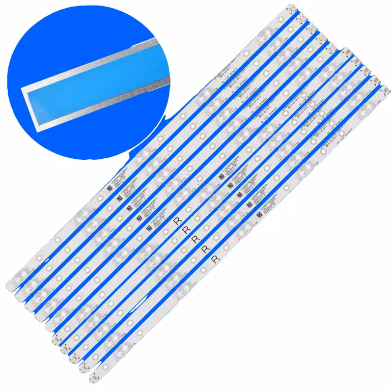 Striscia di retroilluminazione a LED, lunghezza 1080 mm, 10 perline LED, tensione 3 V, PVC di alta qualità, compatibile con diversi modelli di TV