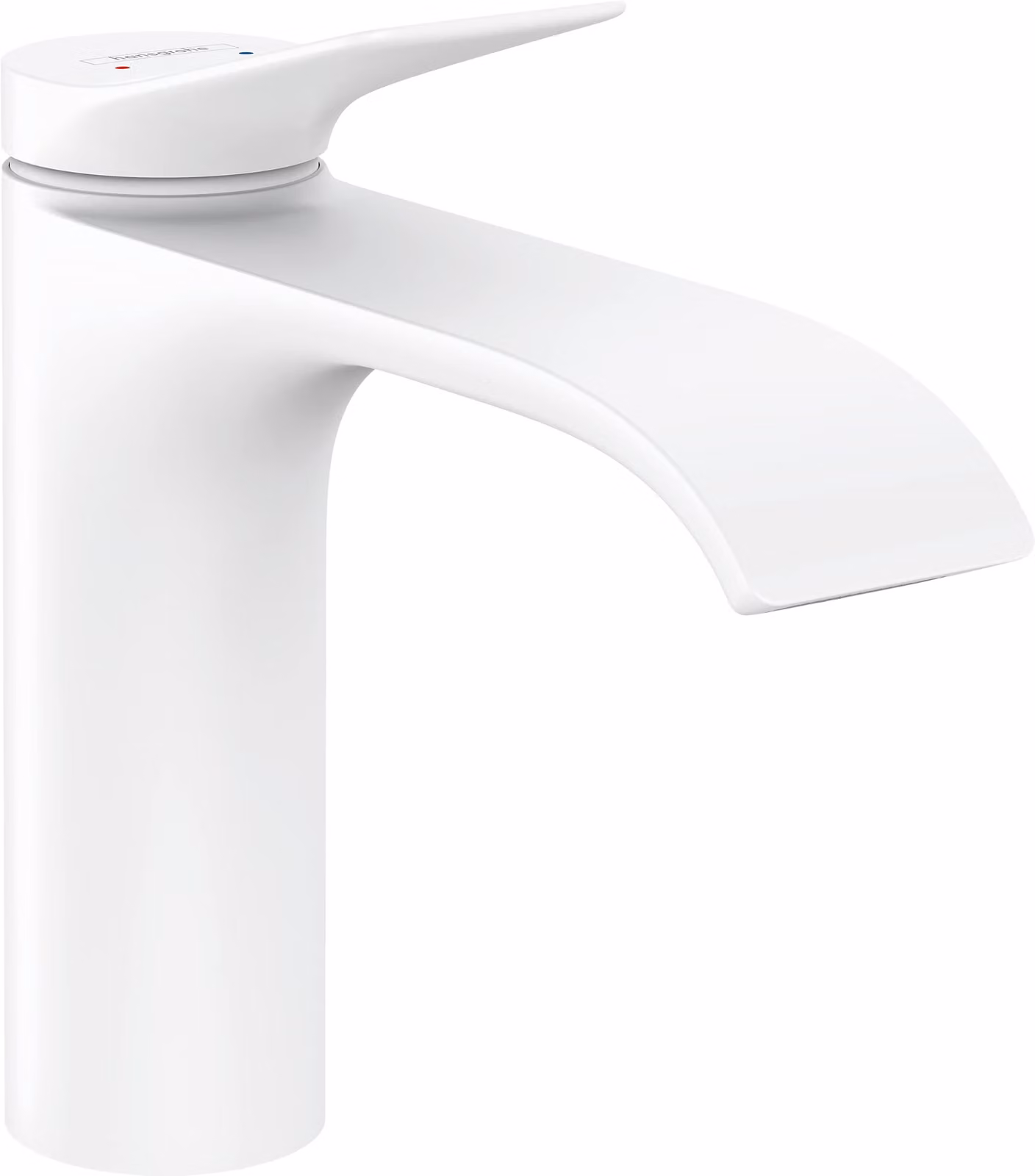 Miscelatore per lavabo, finitura bianco opaco, senza tappo di scarico