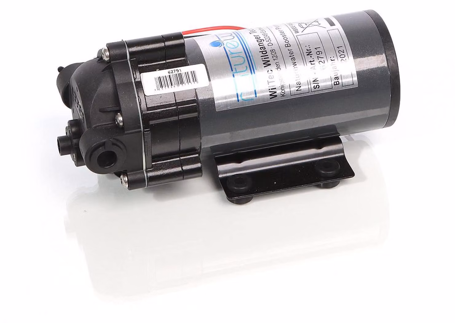 Pompa potenziatrice della pressione dell'acqua - 108 Watt - Capacità di 600 GPD - Materiale: plastica - Colore: nero - Adatta per sistemi di osmosi inversa