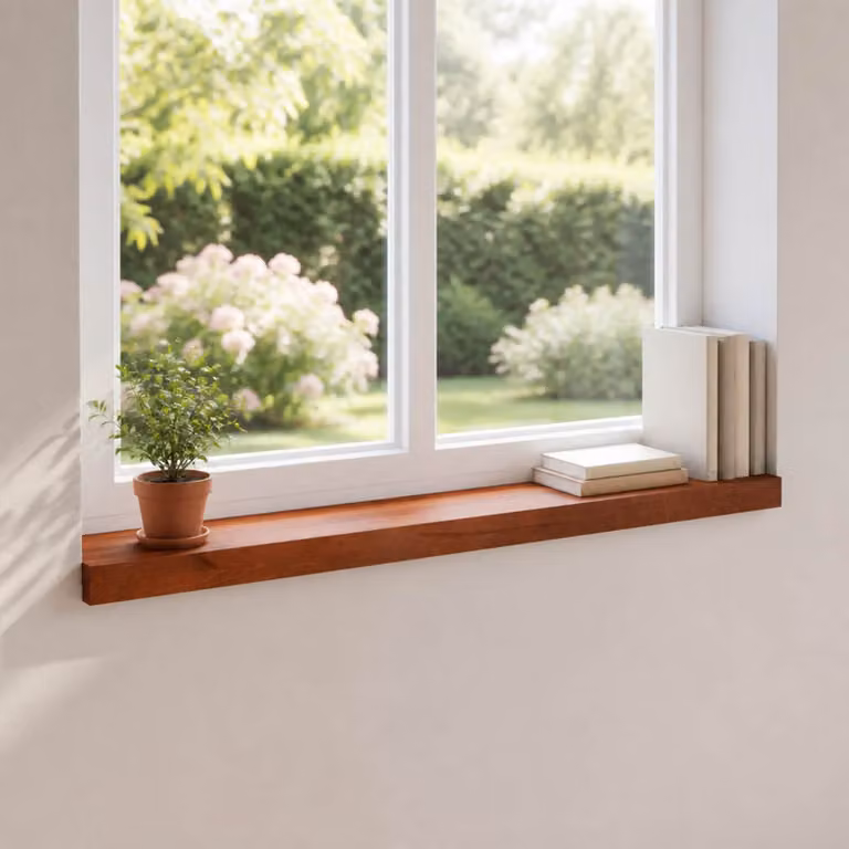 Set di 2 soglie per finestre vidaXL in legno marrone L 90 cm x P 20 cm x H 2 cm