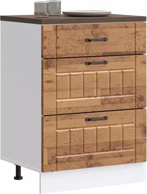 Armoire de cuisine Lucca vieux bois bois ingénierie