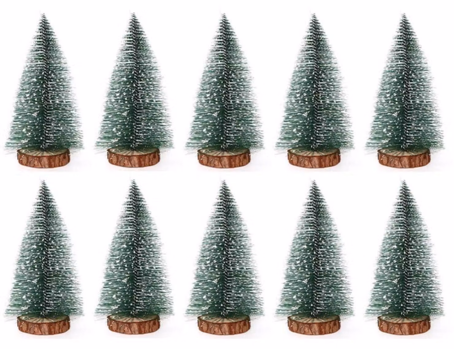 Mini albero di Natale, 12 pezzi, 10 cm, abete nano artificiale, colore verde