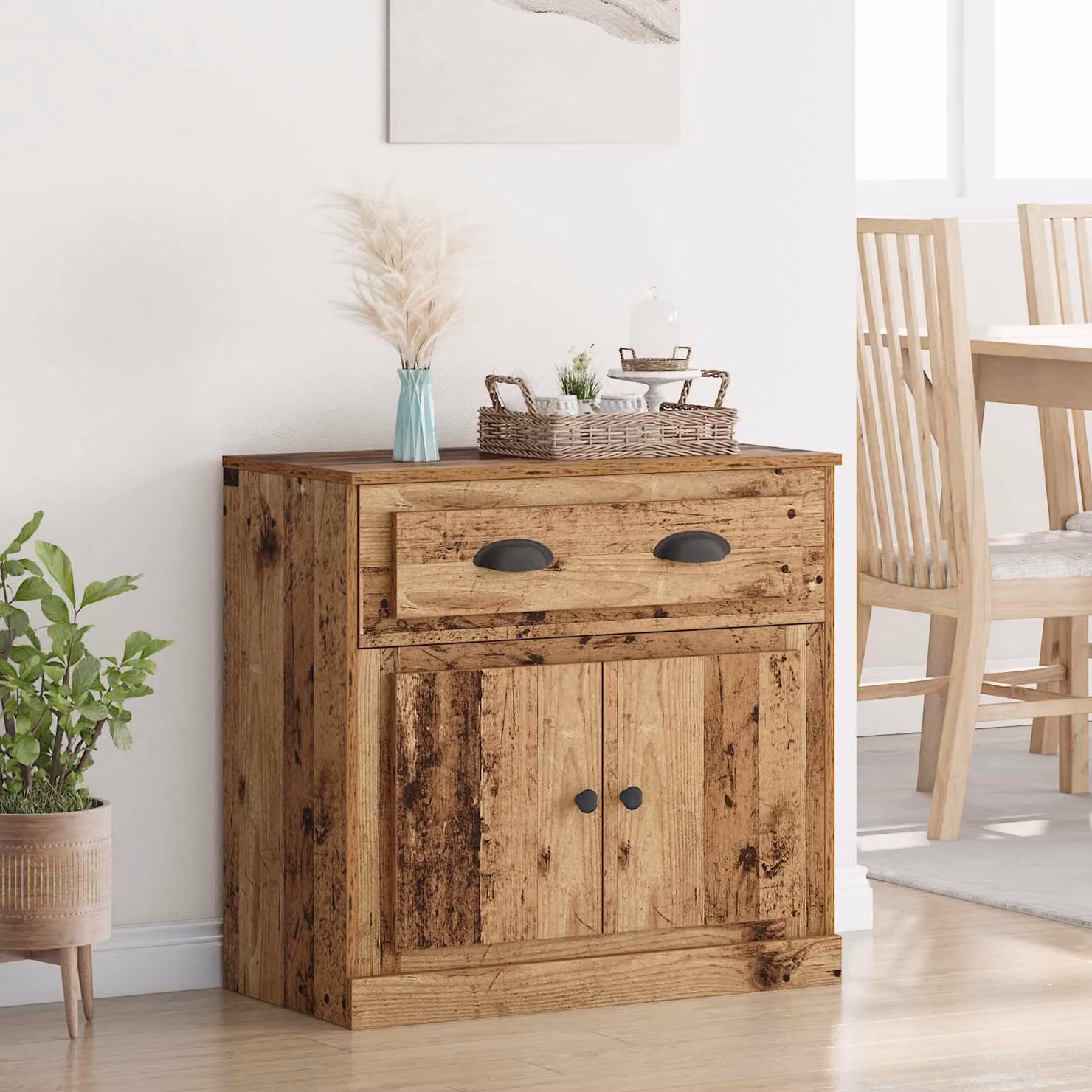 Credenza moderna vidaXL in legno ingegnerizzato color marrone, L 70 cm x P 35,5 cm x H 67,5 cm