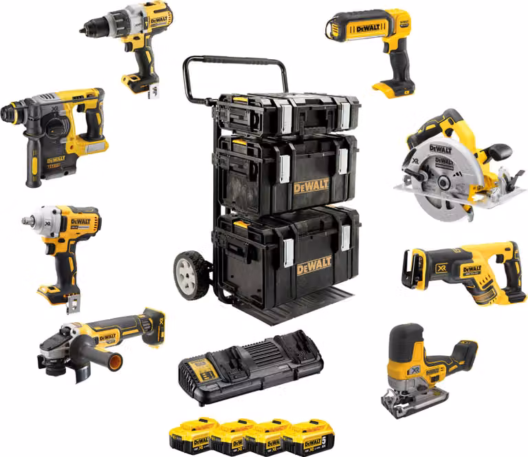 DEWALT DCK856P4-QW - Kit combinato a batteria, 8 pezzi, 18V/5,0Ah