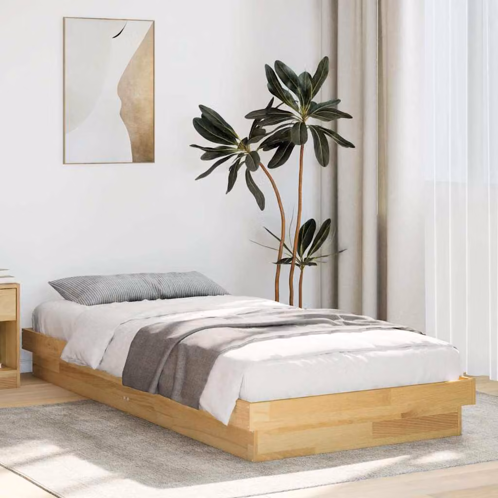 vidaXL Struttura Letto per Bambini in Legno di Rovere Marrone L: 193 cm, P: 78 cm, H: 21 cm