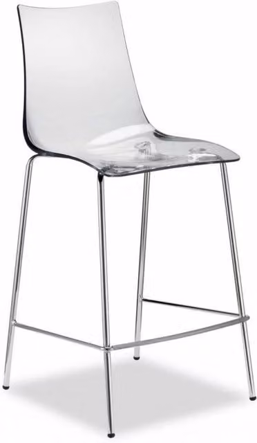 SGABELLI ZEBRA SET DA 2 ANTISHOCK H 65 in POLICARBONATO e ACCIAIO CROMATO SCAB DESIGN - Trasparente 100