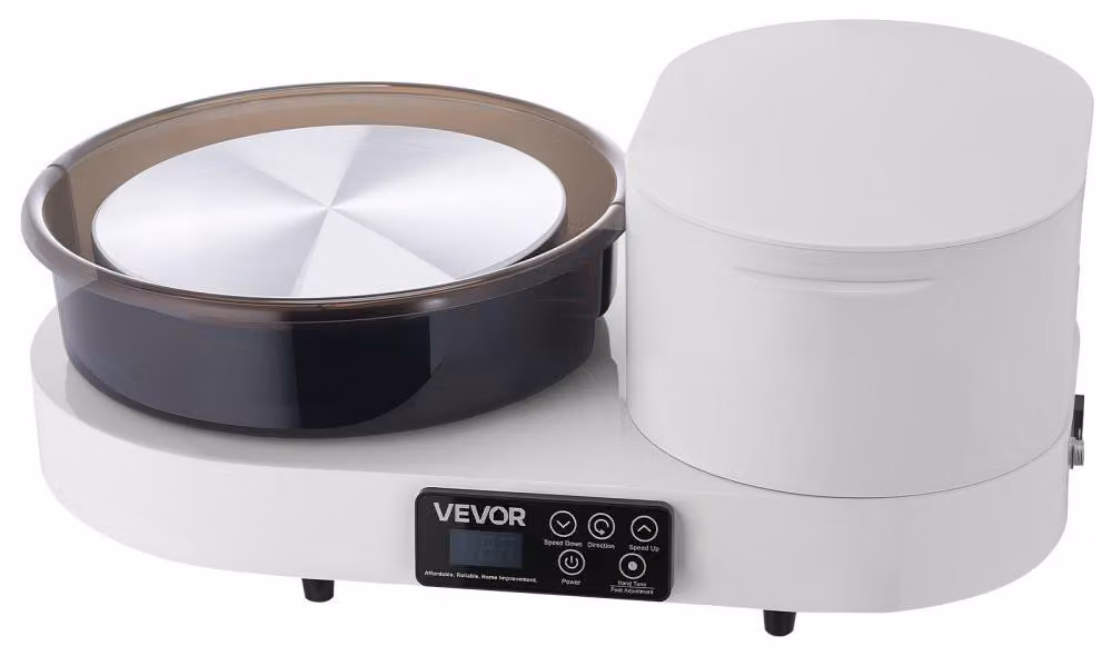 Tornio da Vetroceramica elettrico da 450 W - Piatto girevole da 28 cm - Alluminio - Con pedale