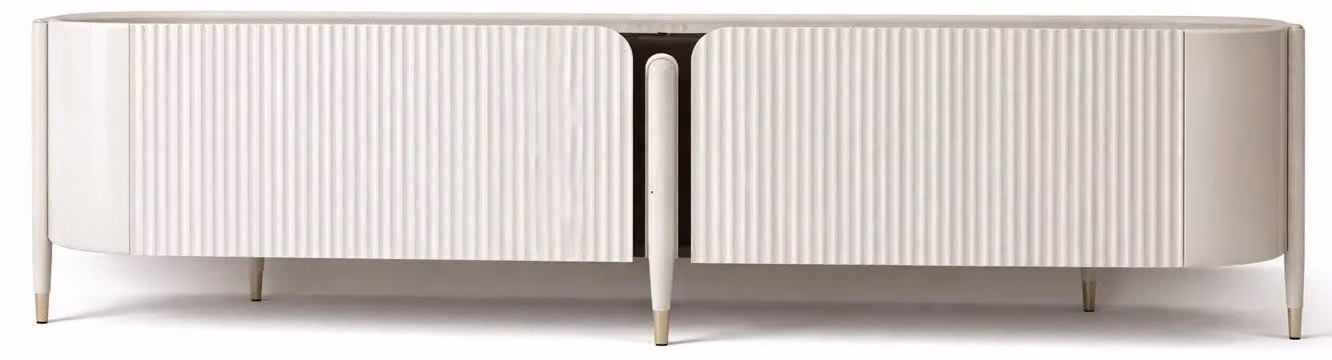 Mobile TV beige, lussuosa consolle TV in legno, mobili per la TV per il soggiorno