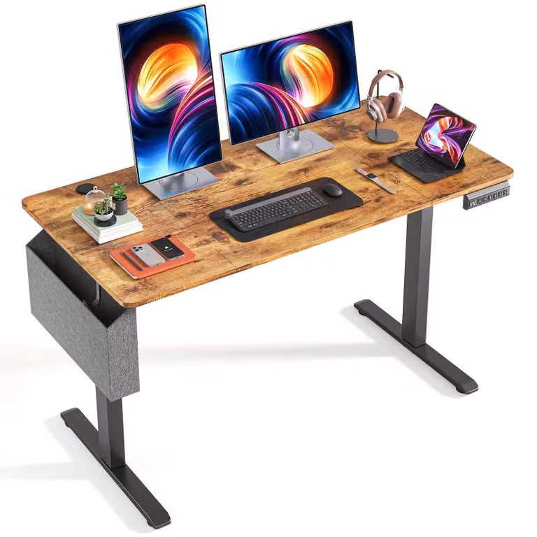 Scrivania - Piano scrivania - Postazione di lavoro - Attrezzatura da scrivania - Scrivania per e-sport - Altezza regolabile - Piano in legno