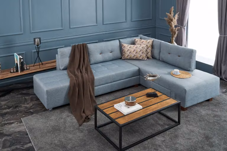 Hanah Home, Manama- BLC2545, Azzurro, Divani letto, Struttura: Legno / Fibra di legno