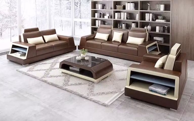 Design Sofa Sofagarnitur 321 Sitzer Couchtisch Garnituren Leder Set Gruppe 4tlg