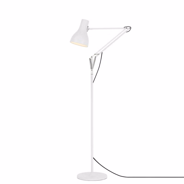 Anglepoise Lampada da terra di design Type 75, Bianco / Opale, Soggiorno / Sala da pranzo, Alluminio, Industriale, Lampada da terra