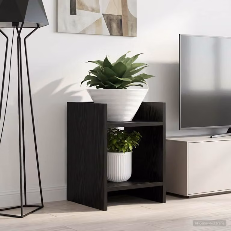 Set di 2 supporti per piante vidaXL in legno MDF nero opaco L/P/H: 30 x 30 x 40 cm