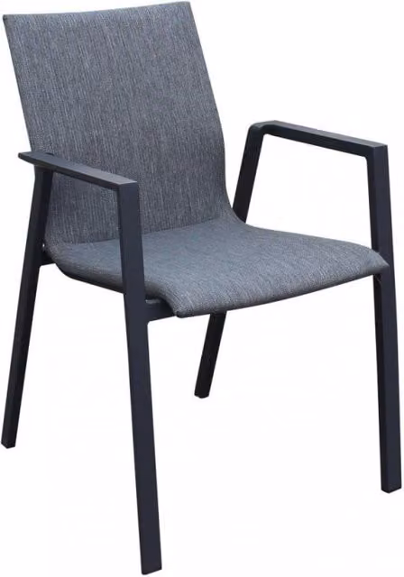 Poltrona impilabile Djerba Cosma grigio antracite per giardino e terrazzino L: 56 cm, P: 61 cm, H: 84 cm
