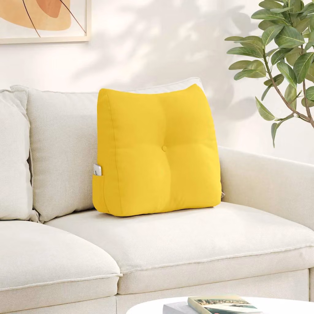 Cuscino per schiena ergonomico vidaXL Giallo con rivestimento rimovibile L/P/H: 45 x 24 x 50 cm