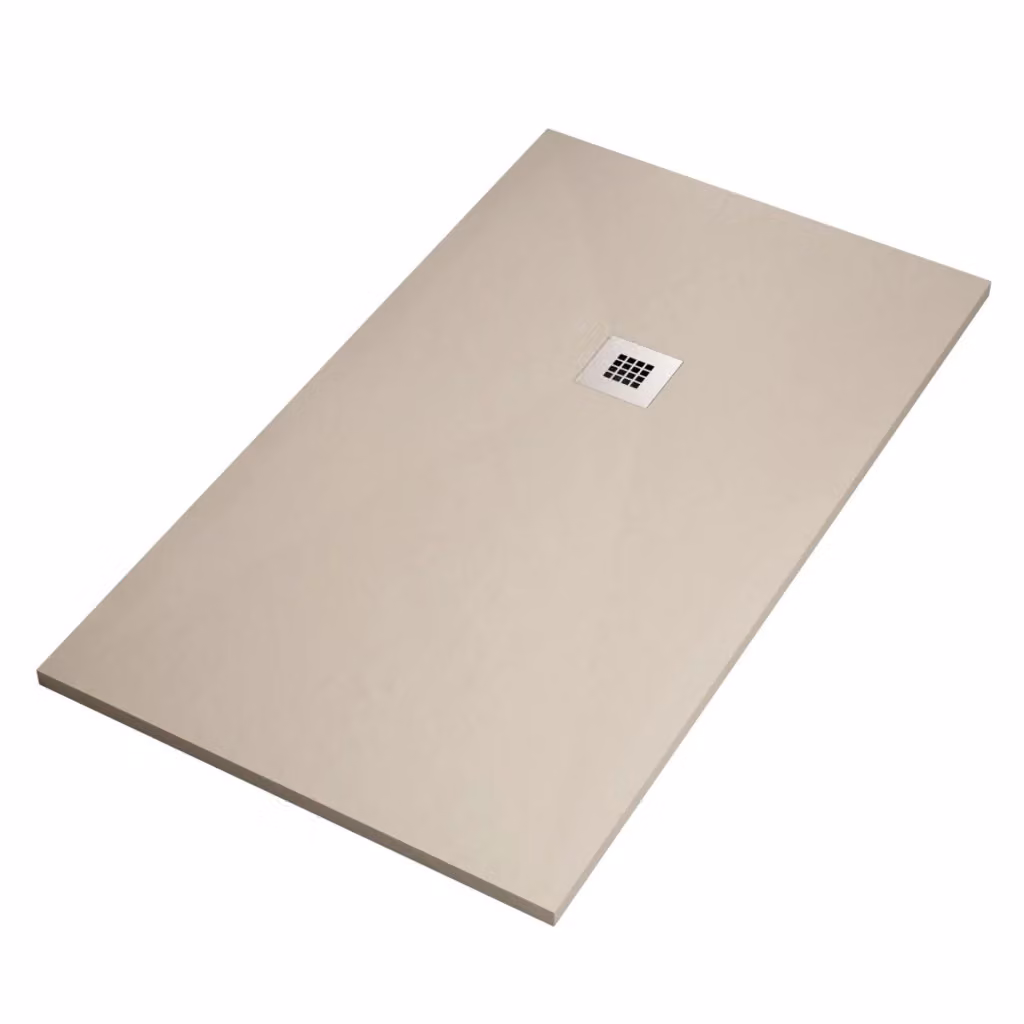 Piatto doccia rettangolare Olimpo Docce in marmo resina color beige, modello built-in antiscivolo, L: 200 cm, P: 80 cm – 2