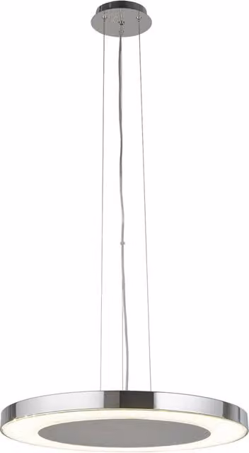 Lampadario Moderno Lexi Acciaio Cromo Vetro Trasparente Led 34W 4000K