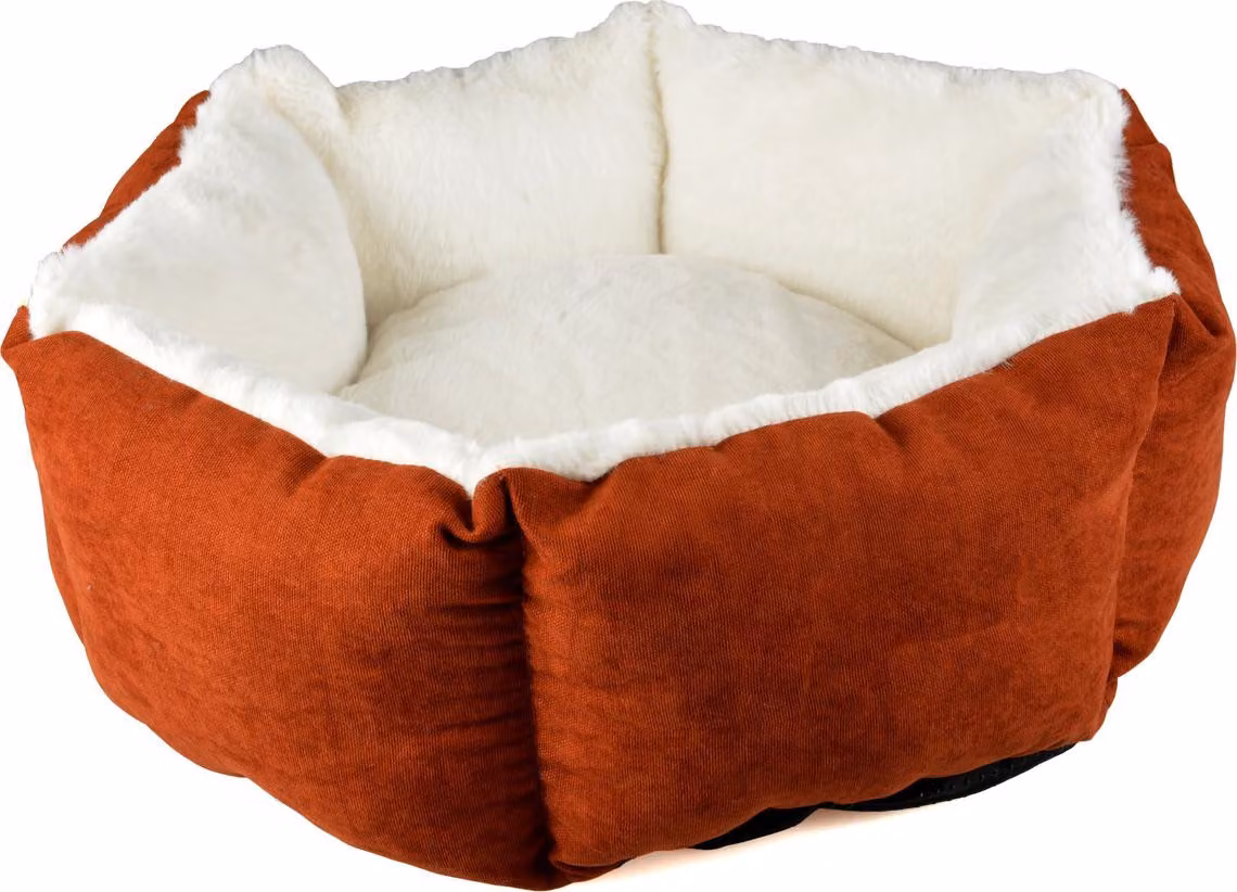 Cuccia per cani Duvo+ hexa Velvet Copper rosso/bianco, taglia: L