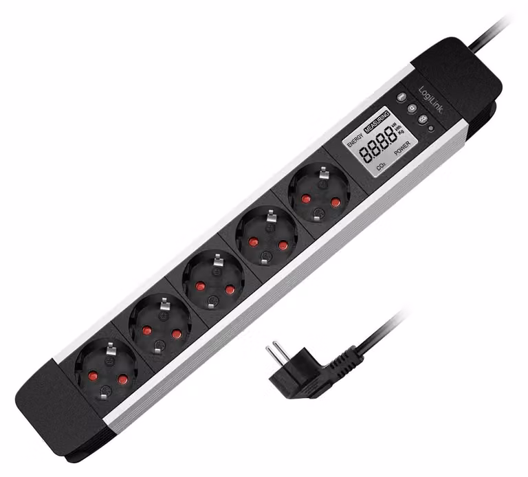 LogiLink LPS286: ciabatta LogiLink con display LCD, a 5 prese