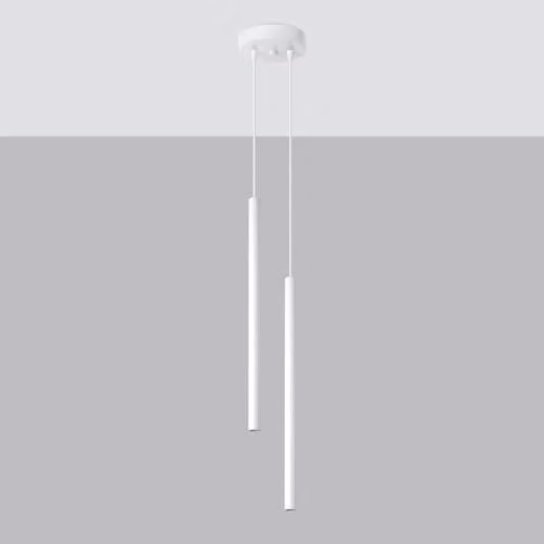 Lampada a sospensione, lampada a pendolo, lampada a soffitto, lampada da soffitto, acciaio, due luci, 15 x 15 x 114 cm, colore pastello