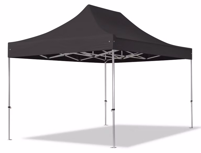 TOOLPORT 3x4,5m gazebo pieghevole PVC, PROFESSIONAL alluminio, nero