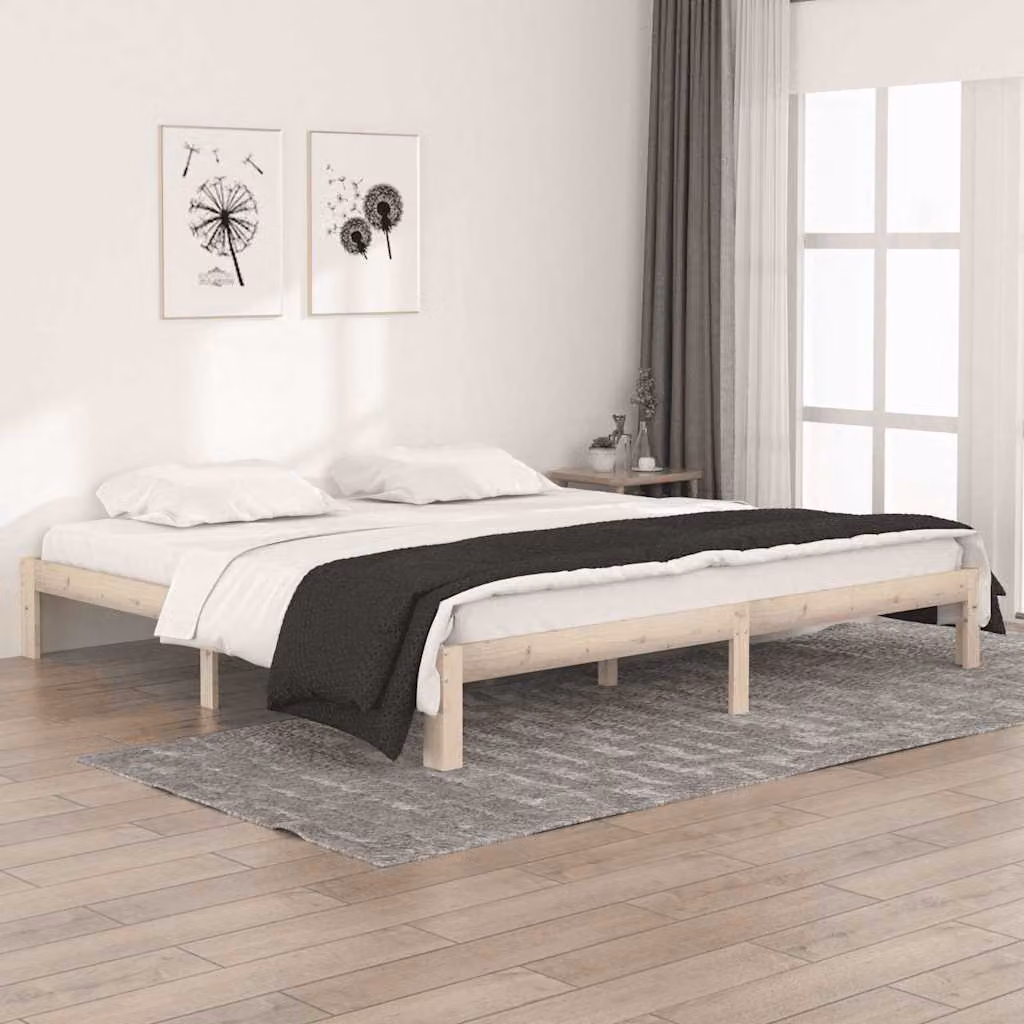 Giroletto vidaXL in legno massello di pino con doghe fisse, L/P: 200 x 200 cm