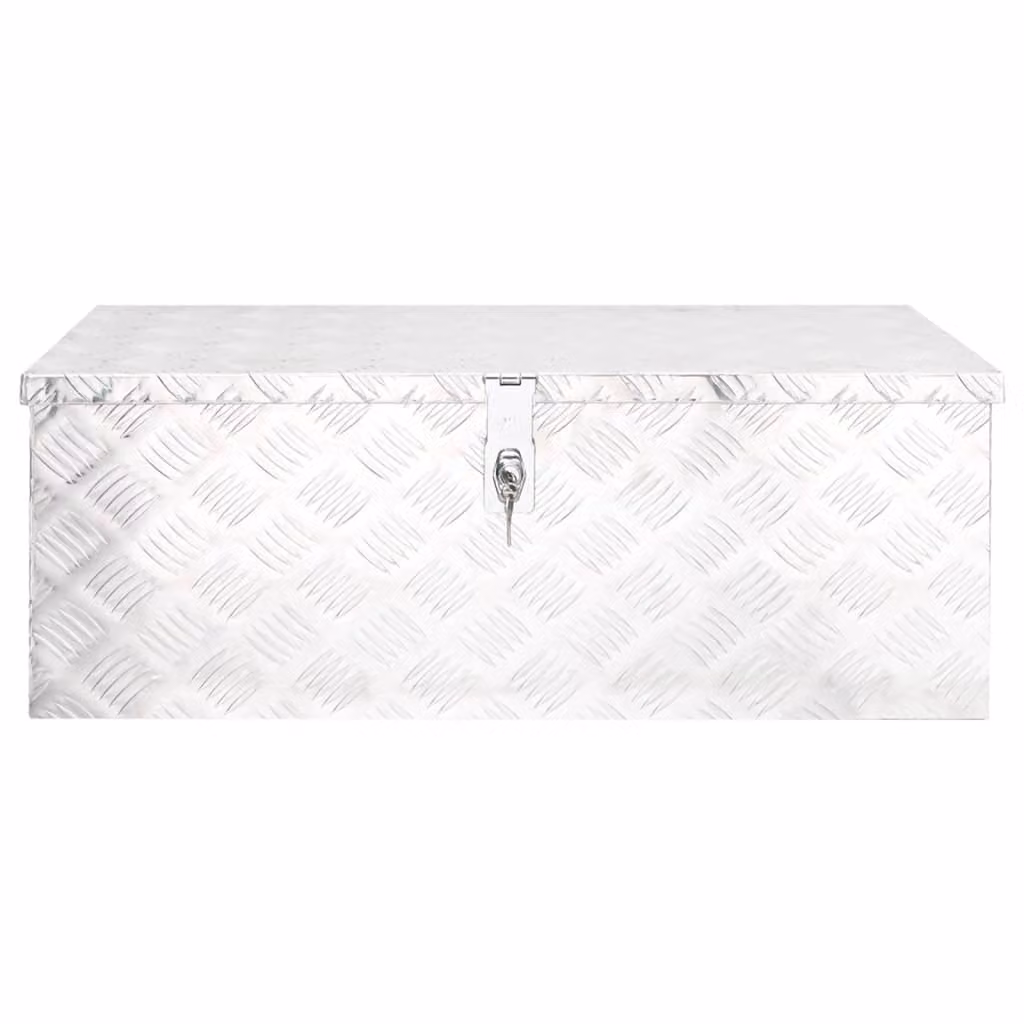 Contenitore Portaoggetti Argento 80x39x30 cm in Alluminio