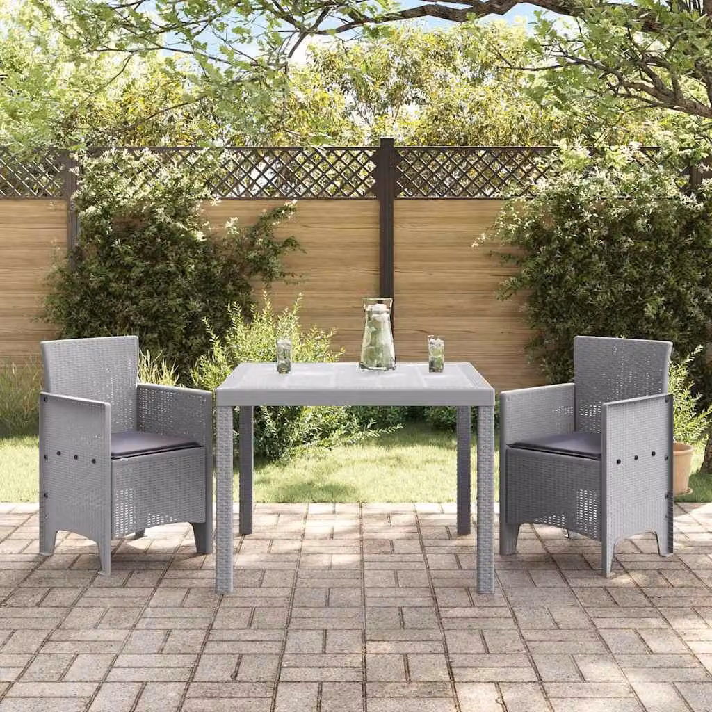 Maison Exclusive - Set da giardino per esterni, 3 pezzi, polipropilene grigio chiaro