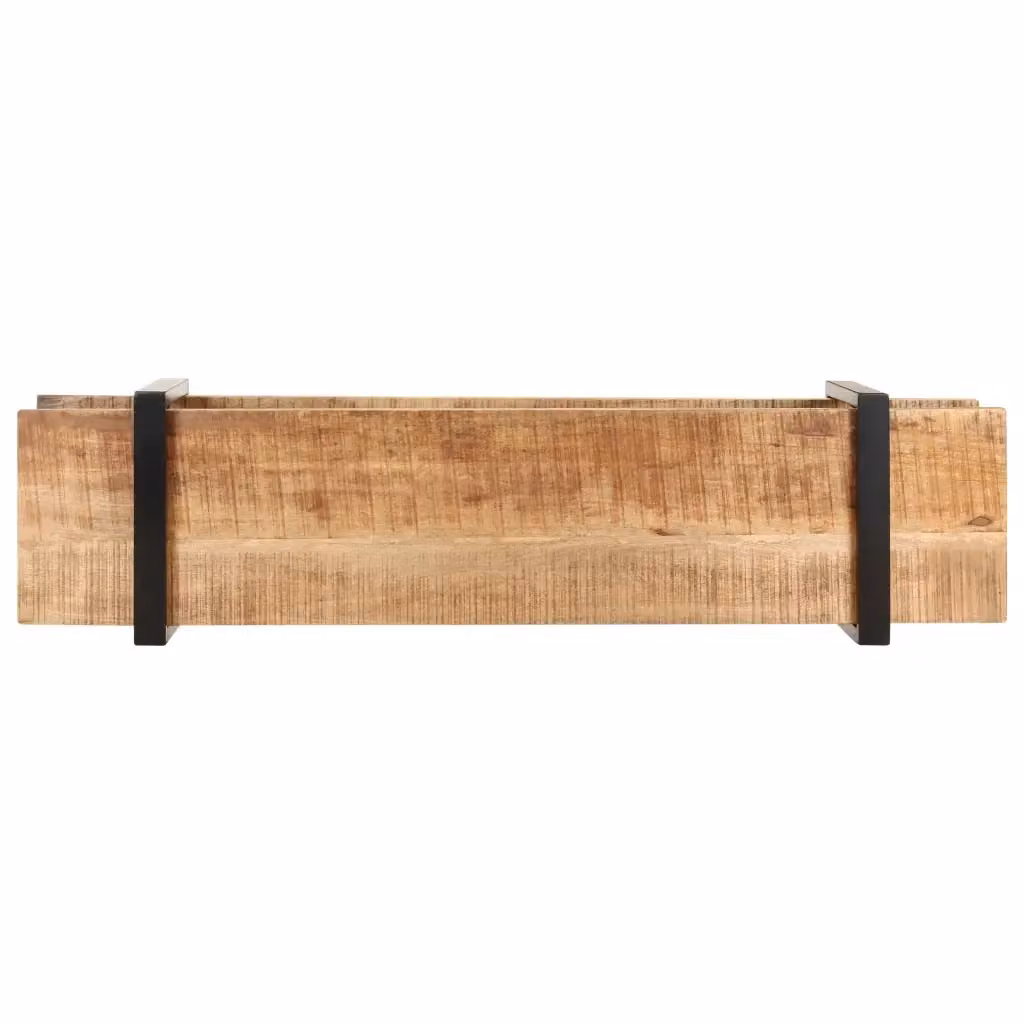 Mobile Porta TV Industrial vidaXL in Legno di Mango e Metallo, Marrone, L 160 x P 40 x H 40 cm – 2