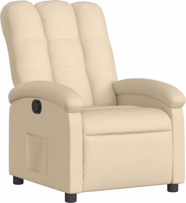 Poltrona reclinabile in tessuto color crema